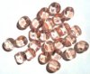 25 12mm Four-Sided Flat Round Rosaline Glass Beads